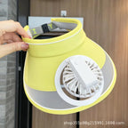 Breathable Cooling Fan Hat Sunscreen Fan Sun Visor Hat Fishing Hat Cooling Peaked Cap Hat Usb Charging Hat Fan for Sport Outdoor
